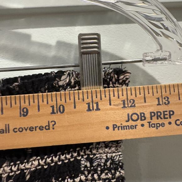 DaHui Hawaii Pants Womens Medium Black White Floral Wide Leg Linen Blend Smocked - Picture 12 of 16